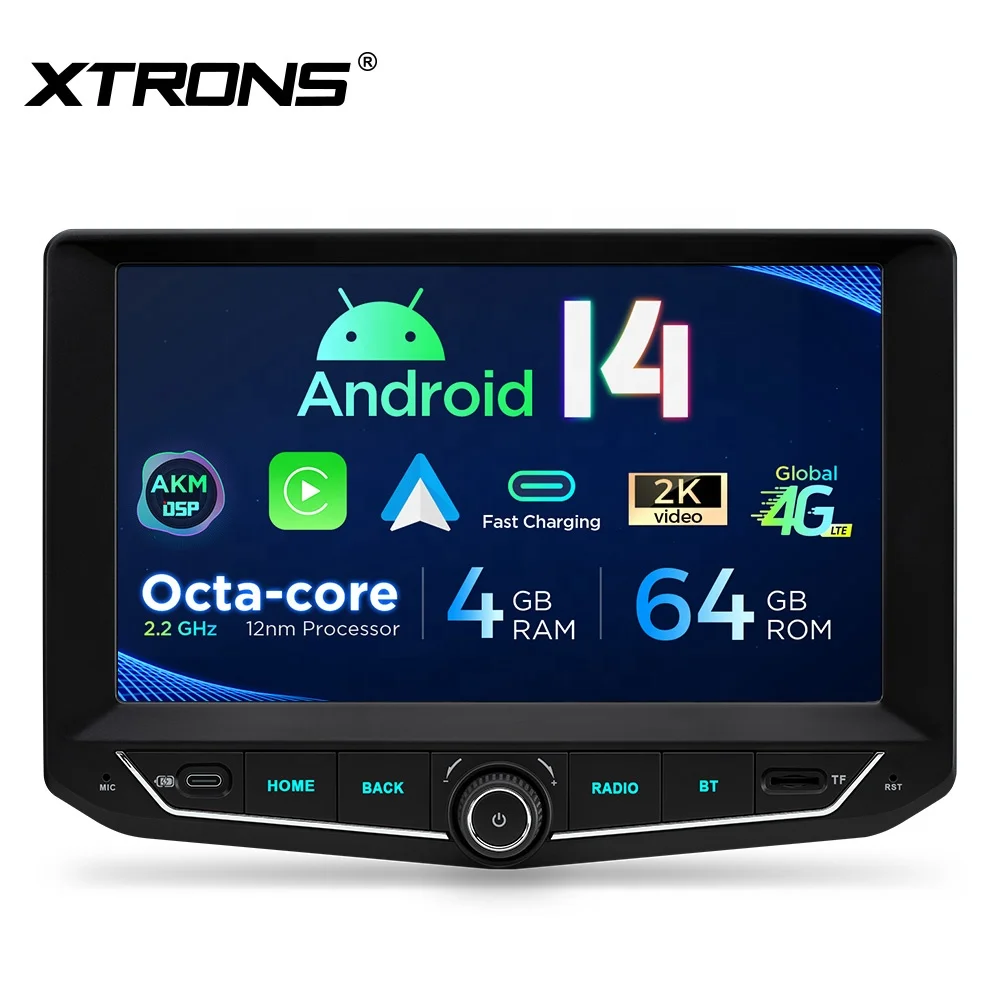 XTRONS 9 Inch 4+64GB for Jeep Wrangler Octa Core 2.2GHz Android 14 Car Stereo AKM DSP Global 4G Gyroscope Sensors Fast Charging