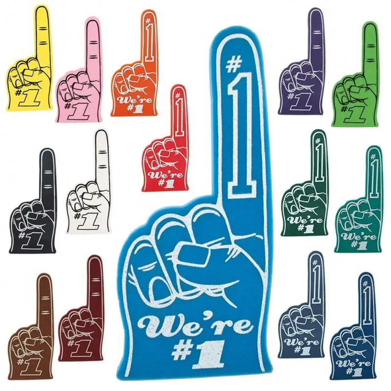 Festival Party Tools 3mm/4mm/5mm Thickness Eva Cheering Foam Finger With Slogan