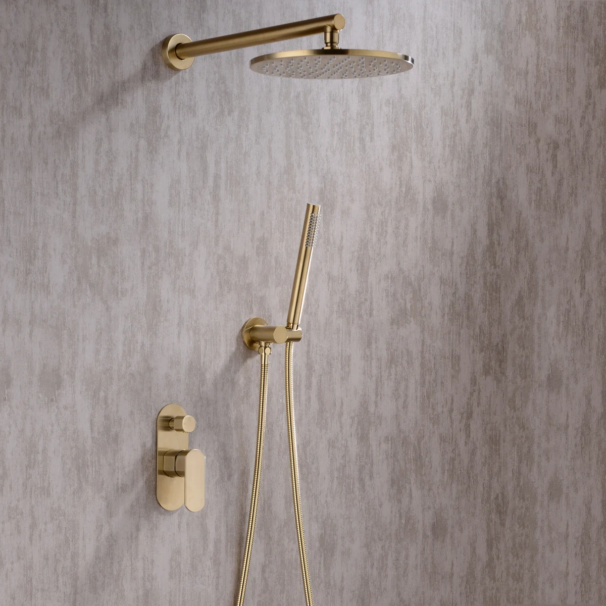 Gold Color Bathrooms Complete Shower Brass Wall Mounted Hotel Rain Shower 8/10/12 Inch Shower