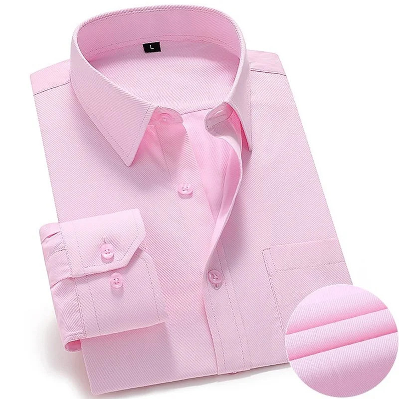 Mejor Precio En A Granel Chemise Habillée À Manches Longues Pour Hommes, Couleurs Unies, Style Classique, Coton, Tenue De Bureau Décontractée | Envío Gratuito | DHgate | Moins Cher Que Jdsports