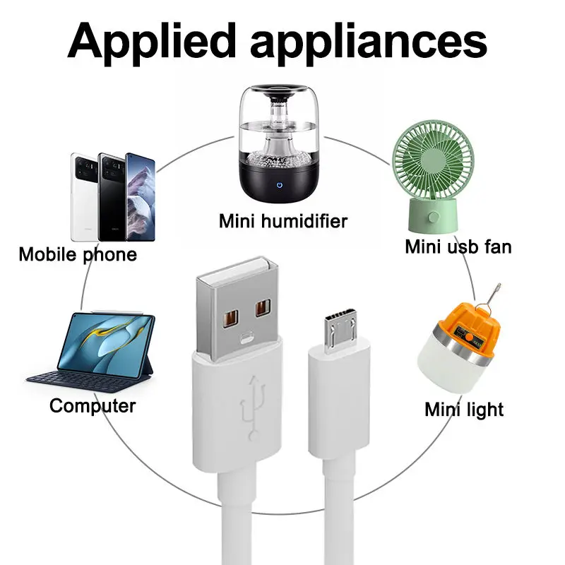 Fast Charger USB Wire Line 8 Pin Type C Micro USB Phone Charger Cord for Android Phone Power Bank Speaker Computer Type-C Type