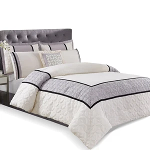 8pcs Microfiber Reversible All-Season Embroidery Home Comforter Sets King Size Wholesale