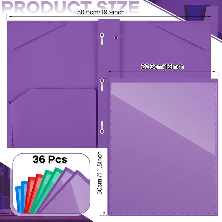 Heavy Duty Plastic Folders With Clear Front Pocket 2 Pocket 3 Hole 3