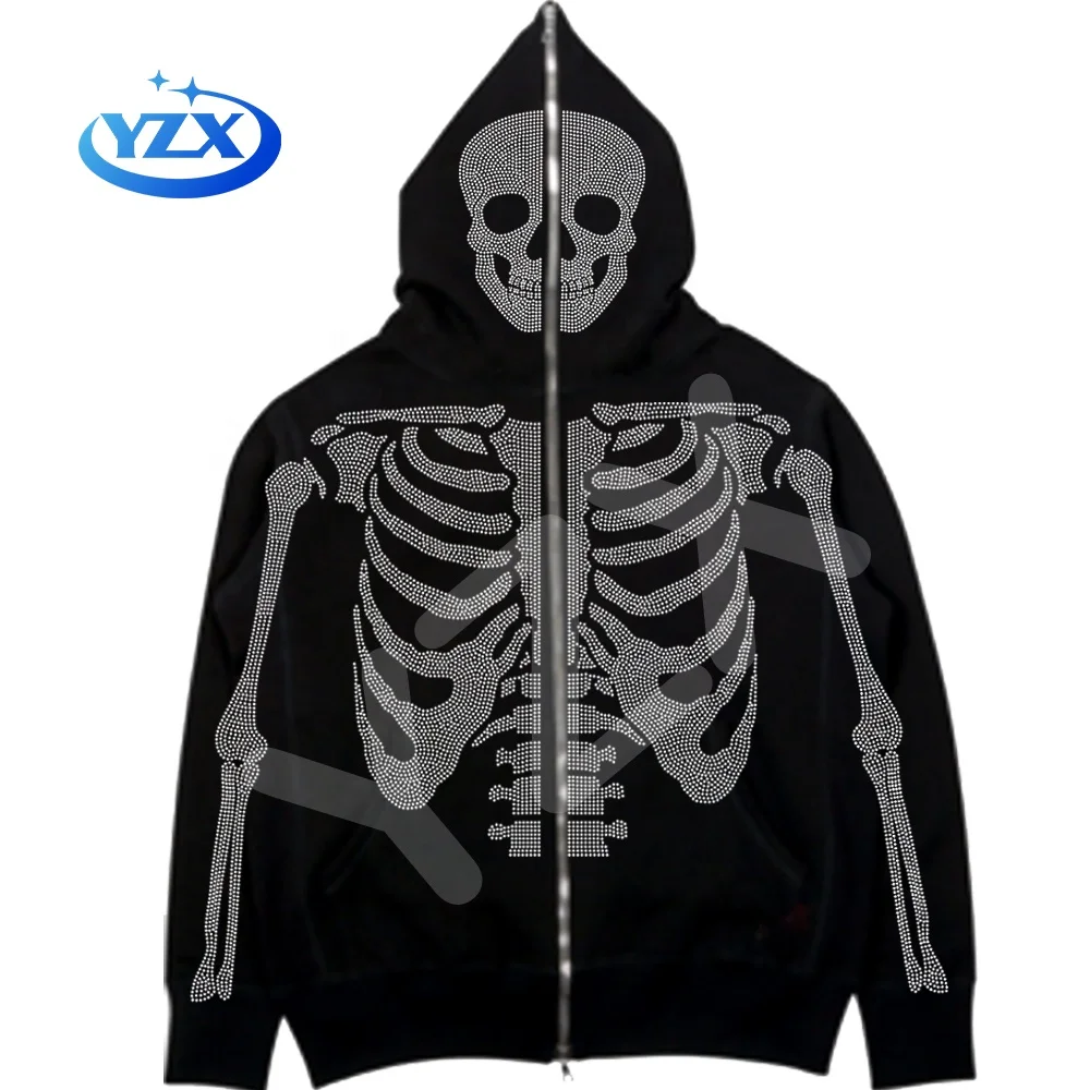 ♦STONE ♦パーカー・フーディ☆正規品☆ Hinestone Hoodieパターン上のカスタムSparkle Bling Rhinestone