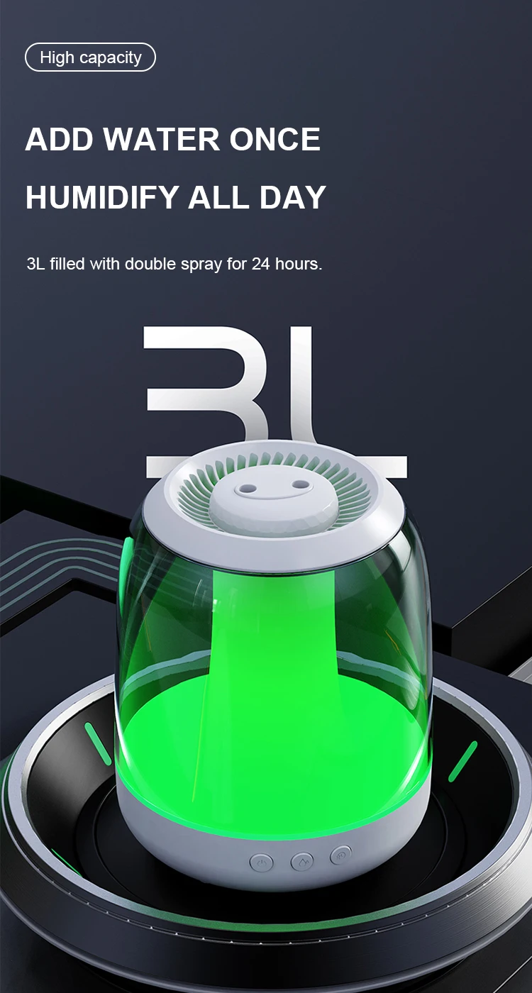 Humidifier 3l Air Flame Humidifier With Bluetooth Speaker Humidifier