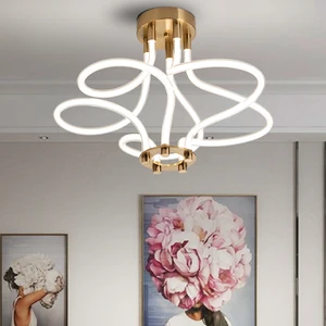 Modern Minimalist LED Chandeliers Luxury Brass Gold Chandelier Pendant Lights Living Room Bedroom Chandelier Light