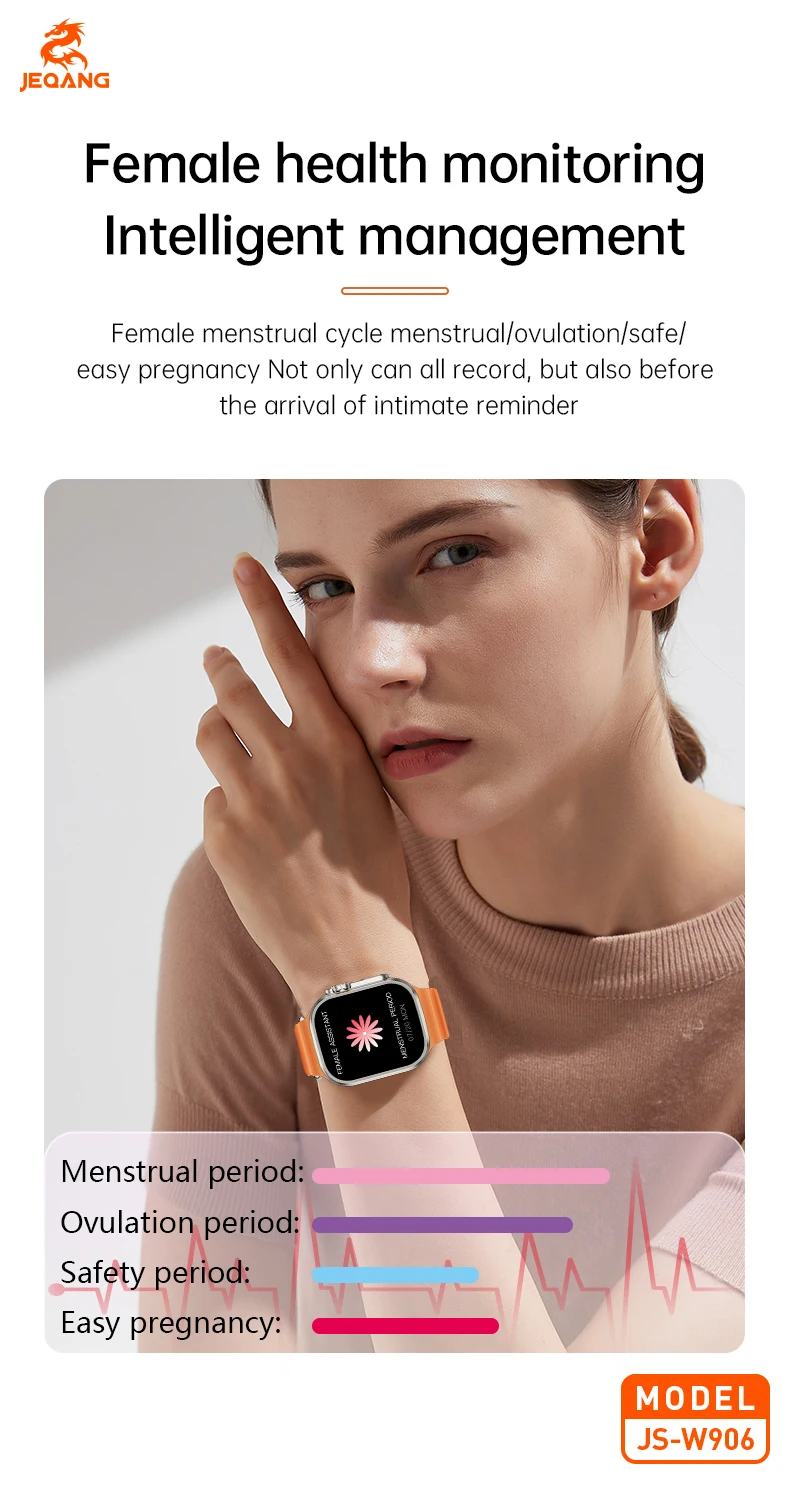 JEQANG Smart Watch with SIM Card Support Blood Glucose Blood Oxygen Heart Rate Sleep Monitoring Call