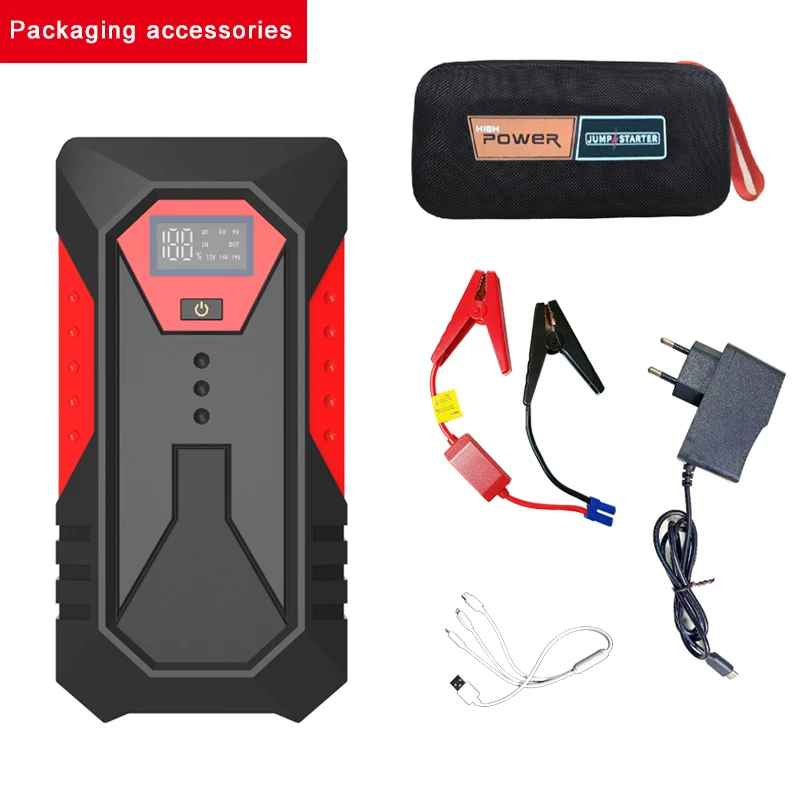 12v Portable Emergency Car Lithium Battery Jump Starter Booster Charger