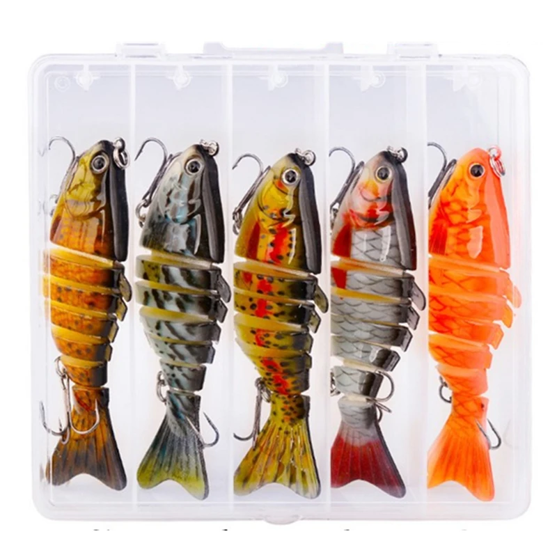 5PCS Fishing Lures Multi Jointed Hard Bait Swimbaits Bass Trout Pike Perch Lures 