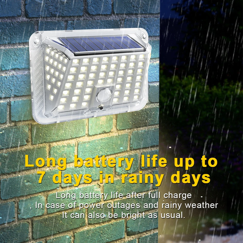 Energy Saving Waterproof 90 LED Solar Sensor Light Motion Sensor Wall Light Outdoor Garden