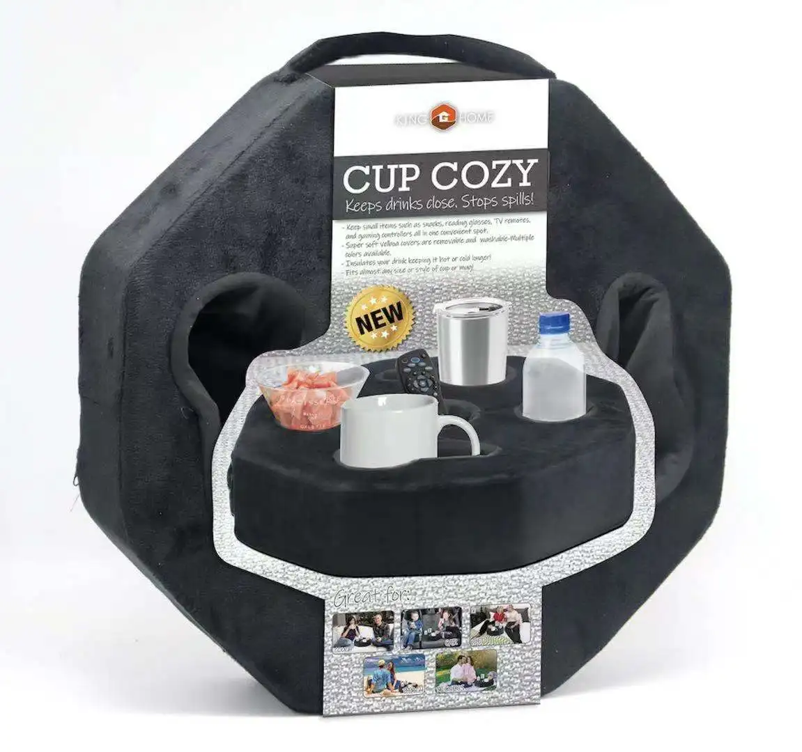 New Design Multi Purpose Movable Storage Rack Soft 5 Hole Octagonal Sofa Cup Holder Sponge Cup Holder Pillow