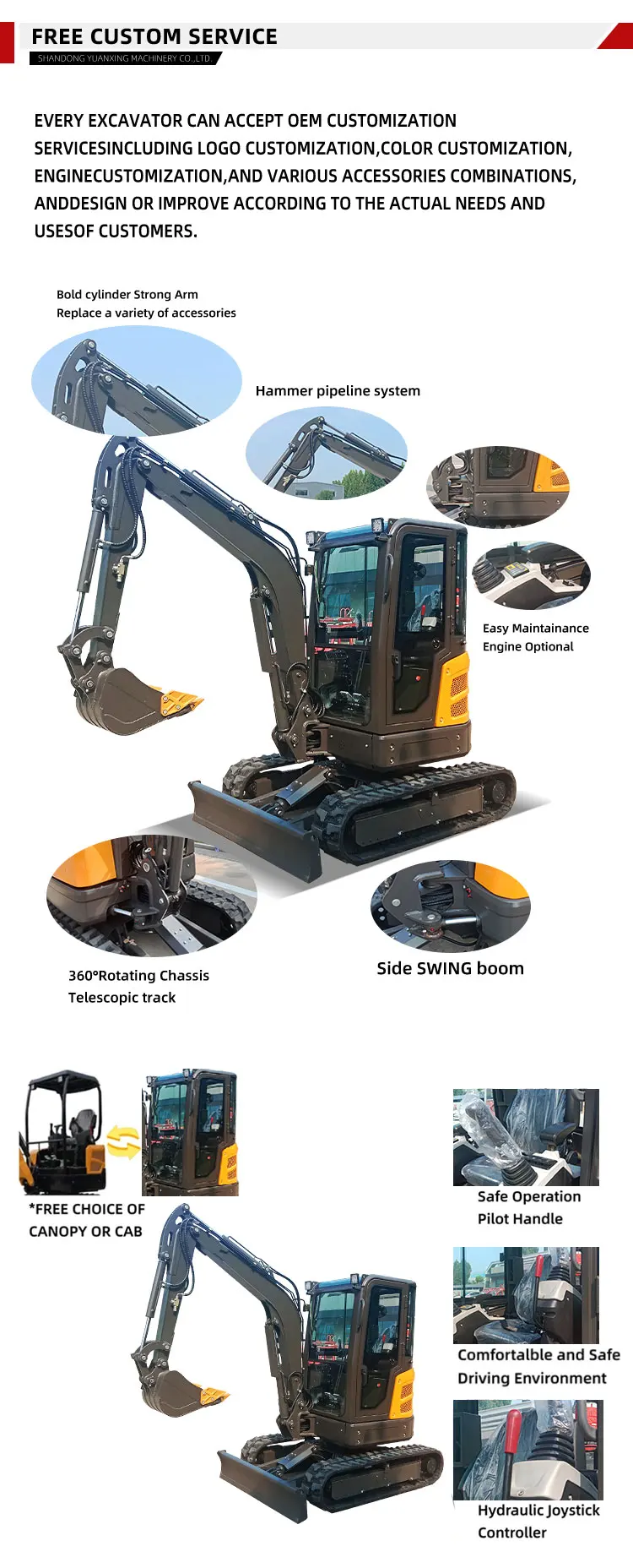 TONLITA Mini Excavator - 3.5 Ton Kubota Engine Crawler Digger