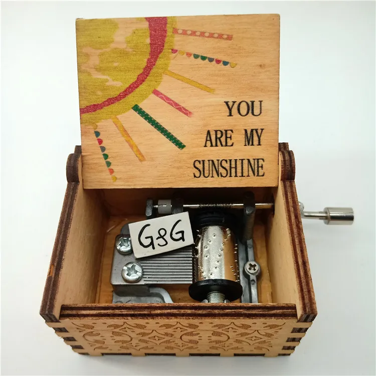 Color -printing Sunshine Custom Music Boxes Hand Crank