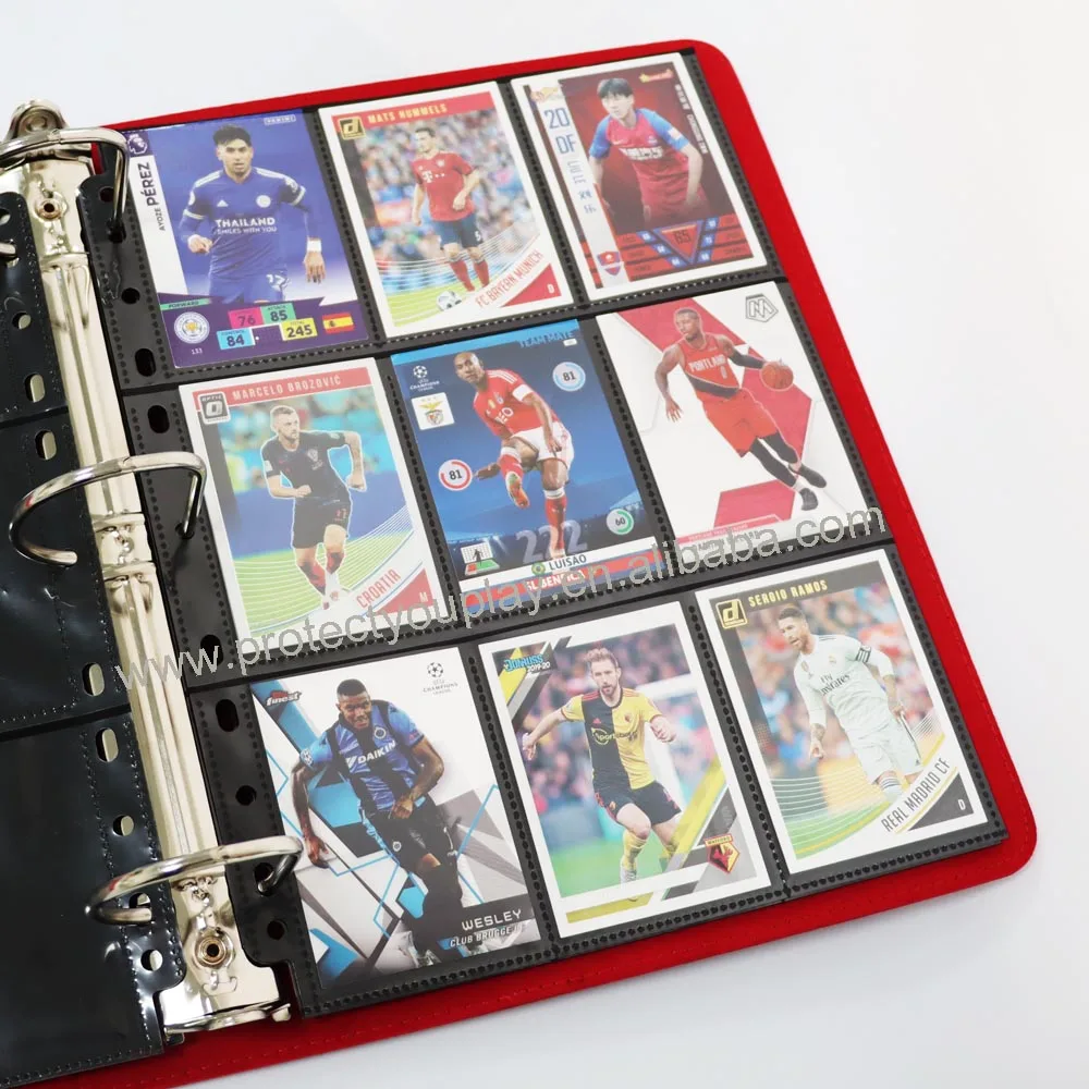 9 Pockets Platinium Topload Pages Trading Card sleeves Ring Binder