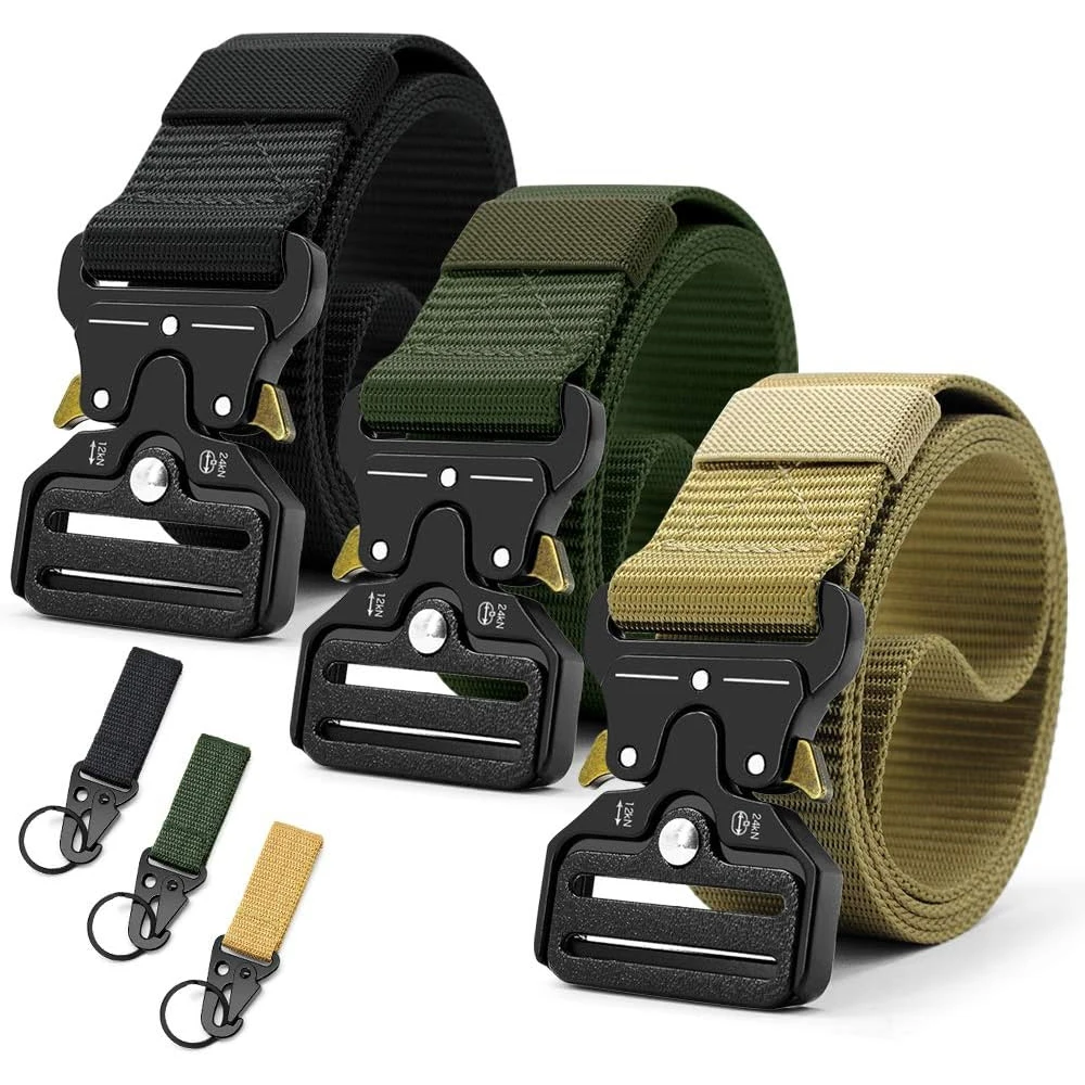 Training Durable Tactical Quick Release Metal Buckle Belt Wear-resistant Heavy Duty Nylon Riggers Belts