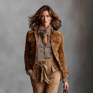 2026 Autumn and Winter Women's Jacket Retro Casual Work Jacket Top Slim Fit Versatile Small Suit