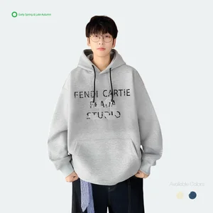 Custom High Quality Cotton Polyester Fleece Solid Casual Breathable Windproof Loose Fit Men's Hoodies with Custom Logo Plus Size