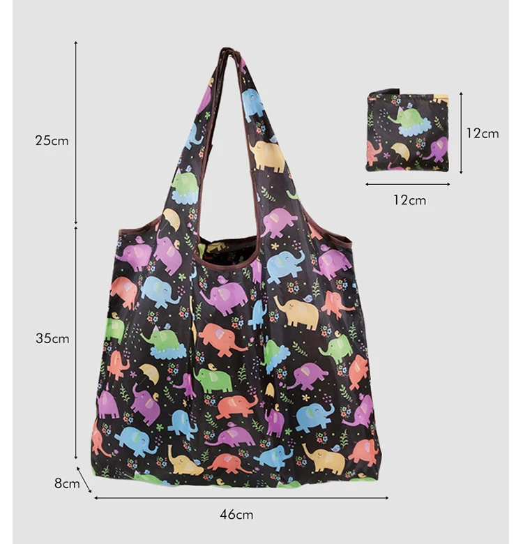Fold Away Shopping Bags Reusable Traveling Shopper Pocket Bags Eco Friendly 