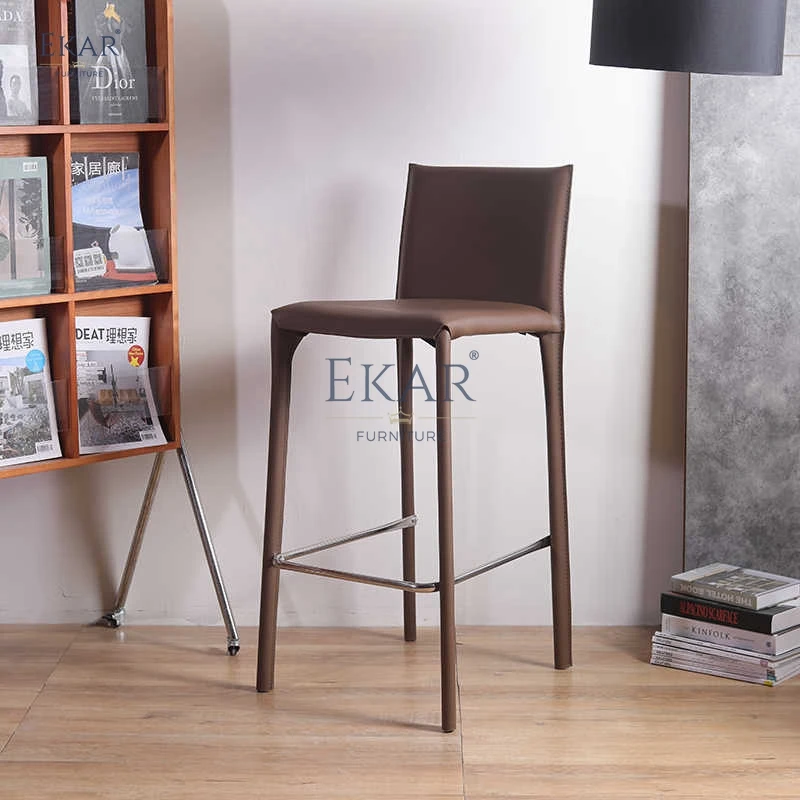 product modern bar stool with leather upholstery and metal frame-61