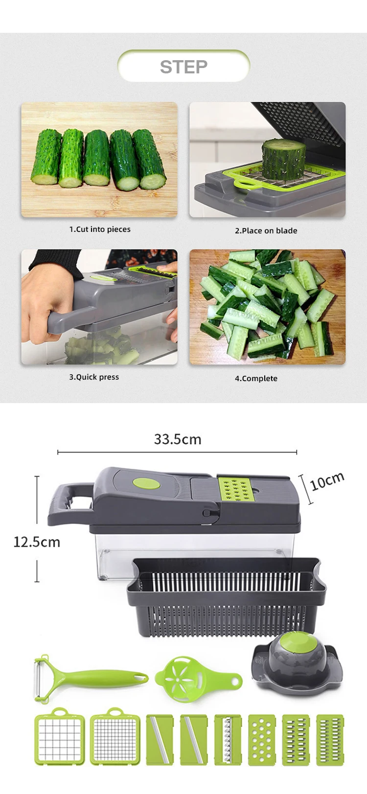Exchangeable Multipurpose Kitchen Vegetable Shredding Tool Shredder