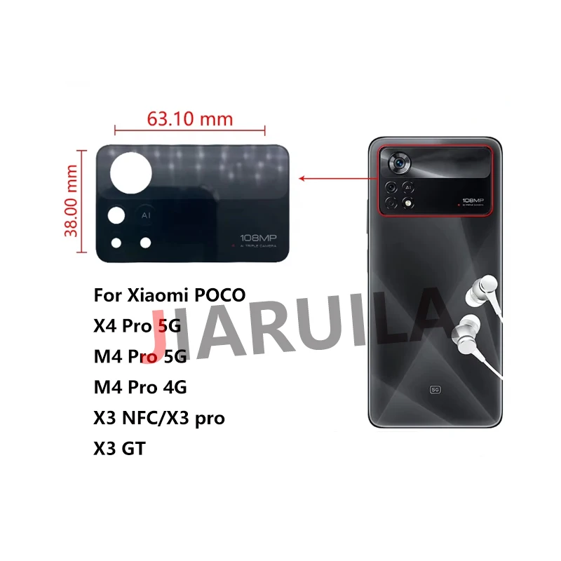 Lentille (verre) De Caméra Arrière Pour Xiaomi Poco X3 Pro - Compatible Plusieurs Modèles, Neuf