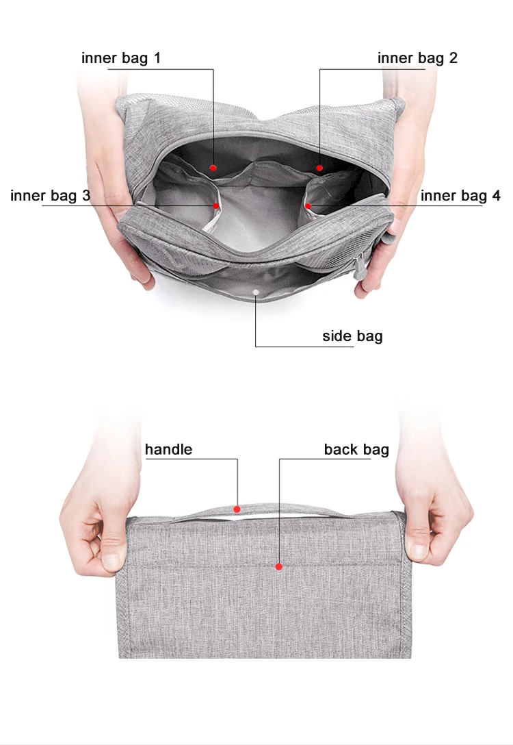 Custom Lightweight Polyester Waterproof Luggage Packing Cubes Travel