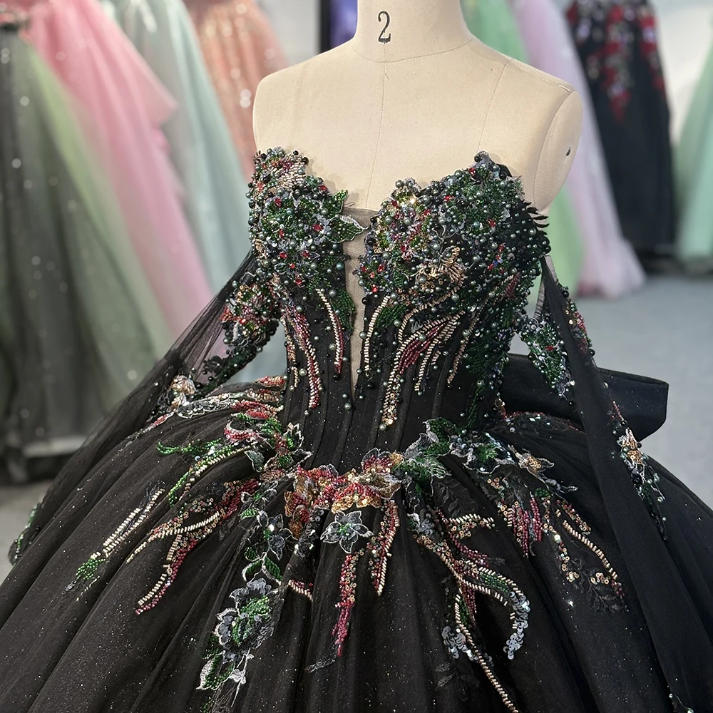 Mexican 3d Floral Quinceanera Dresses Off Shoulder Sweet 16 Prom Gown Dy6804