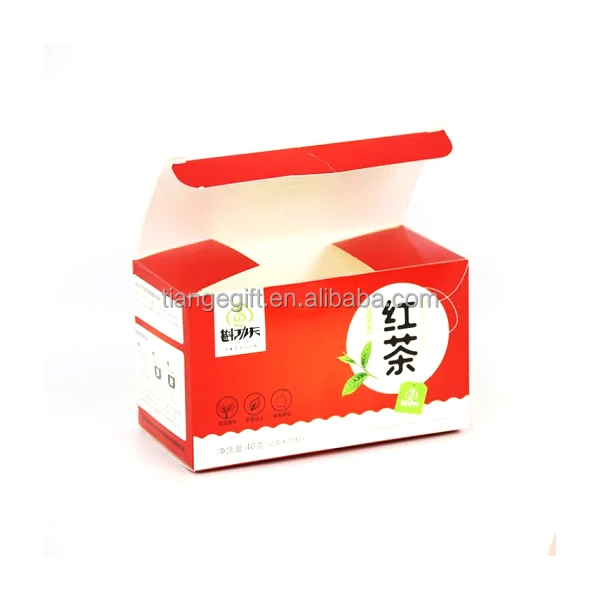 Custom Tea Bag Box Full Colors Printed Logo Paper Packaging Tea Box