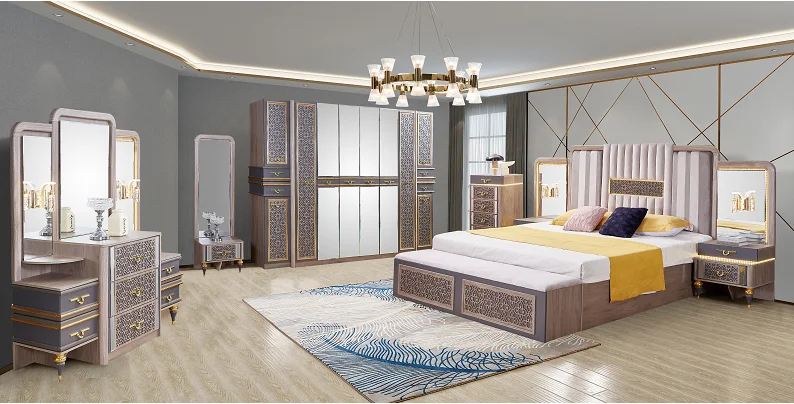 2022 Latest Design Full Bedroom Set Luxurious King Bedroom Furniture ...