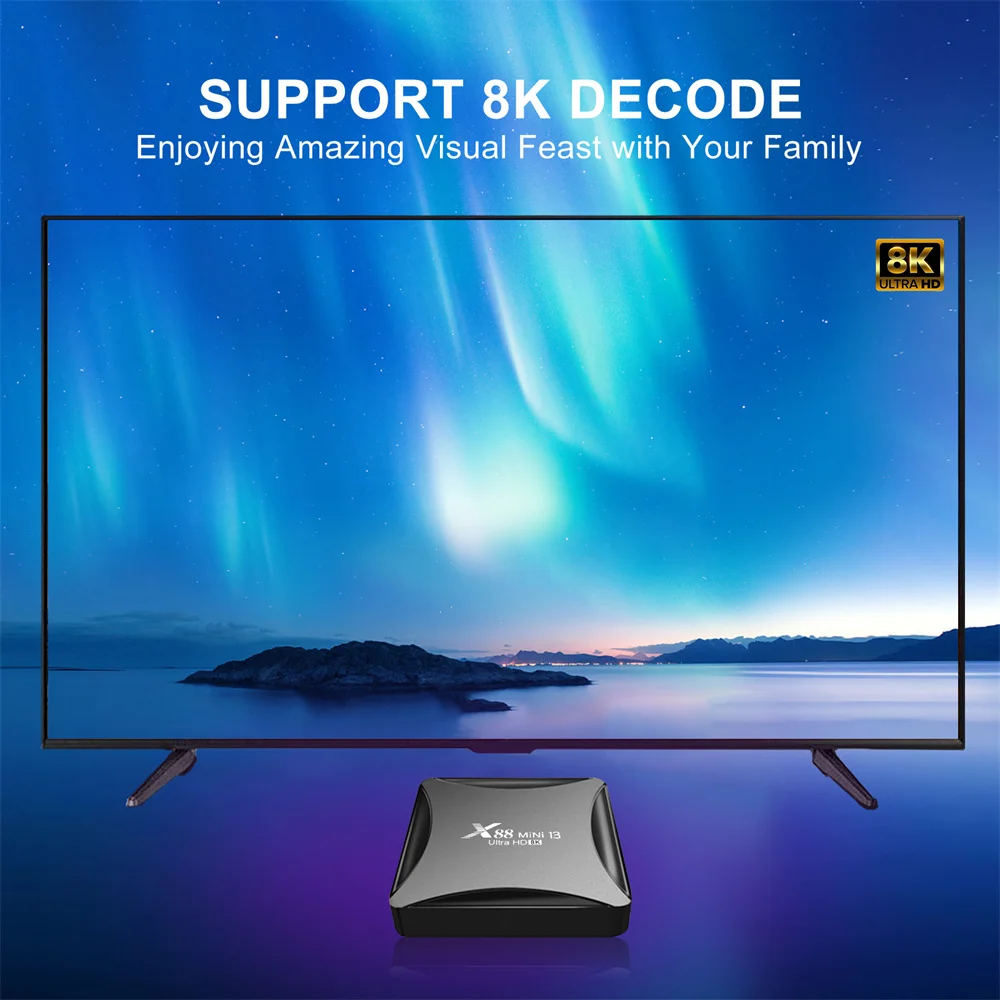 Custom Logo and Firmware New Smart TV Box RK3528 8K Decoder 4K Media Player Android 13 Box for IPTV Digital Signage
