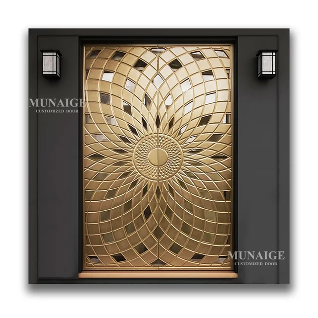 2023 New Indian Style Noble Mandala Art Entry Door Security doors for house Factory Customize