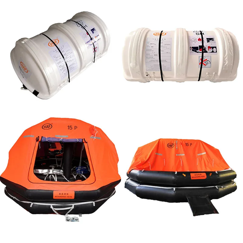 Self Inflating Emergency Throw-overboard Inflatable 25 Persons SOLAS CSM Raft Liferaft Valise 10 Man Life Rafts