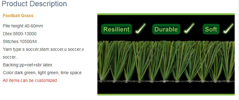 Fake Grass Chinese Mini Soccer Carpet Artificial Grass for Football Field