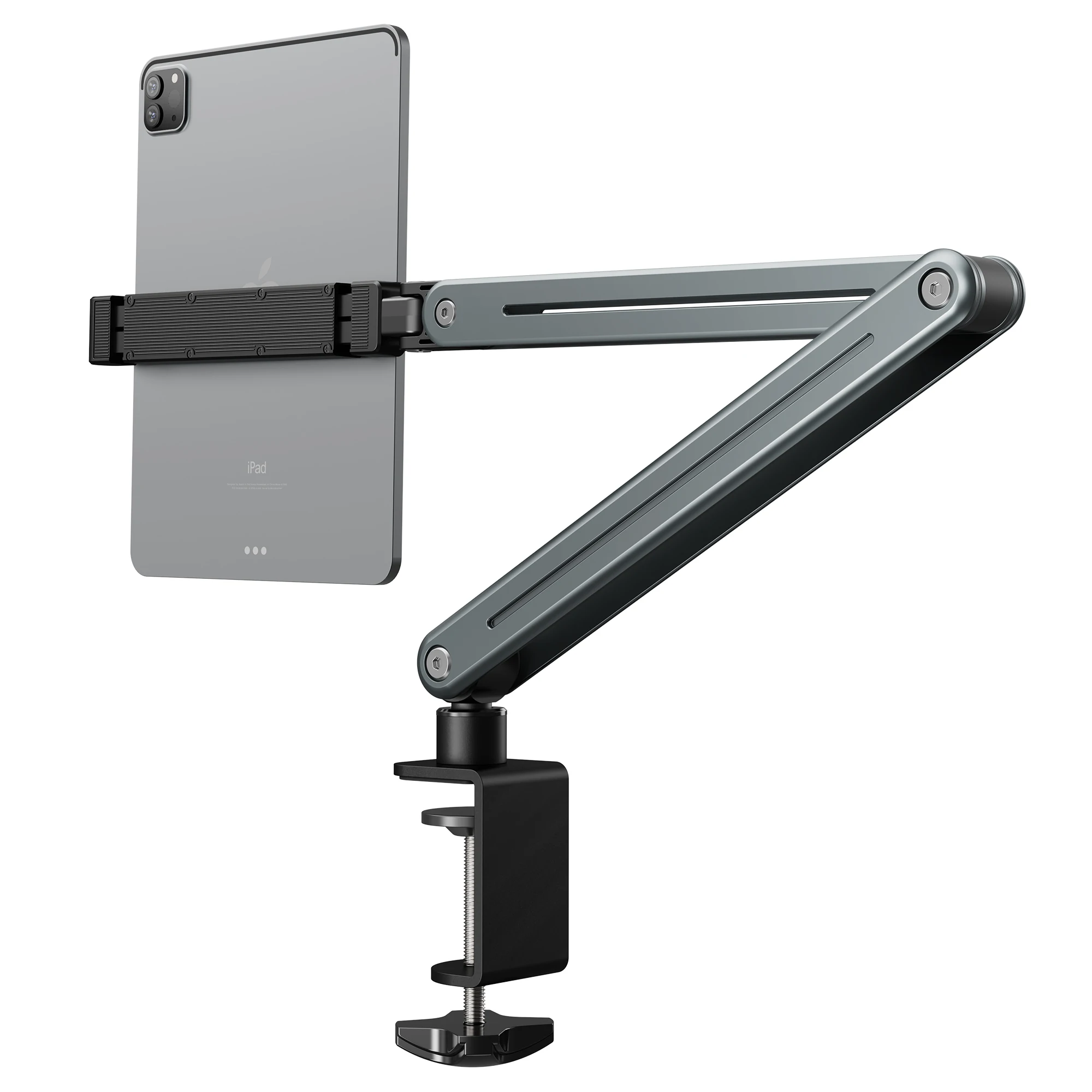 Support Téléphone/tablette à Bras Long En Aluminium - Pliable Et Rotatif à 360° - Pour écran 4 à 12,9 Pouces