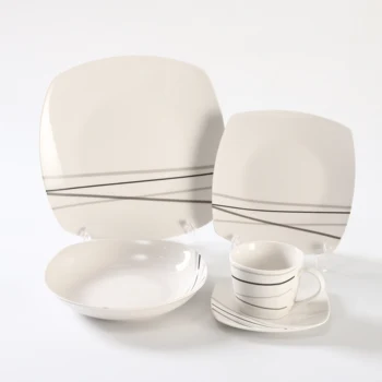 Most popular design ceramic dinnerware sets 16pcs white porcelain dinner set