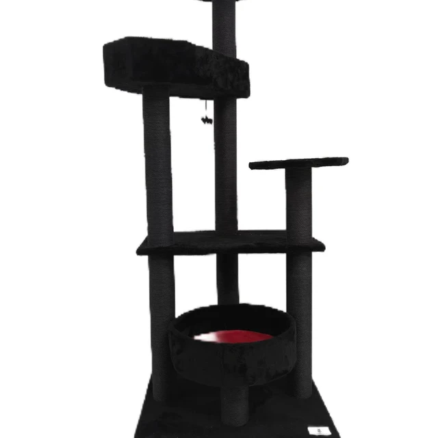 Novel cat tree house toy cat activity tower with natural fiber covered scratching column pet cat climbing frame