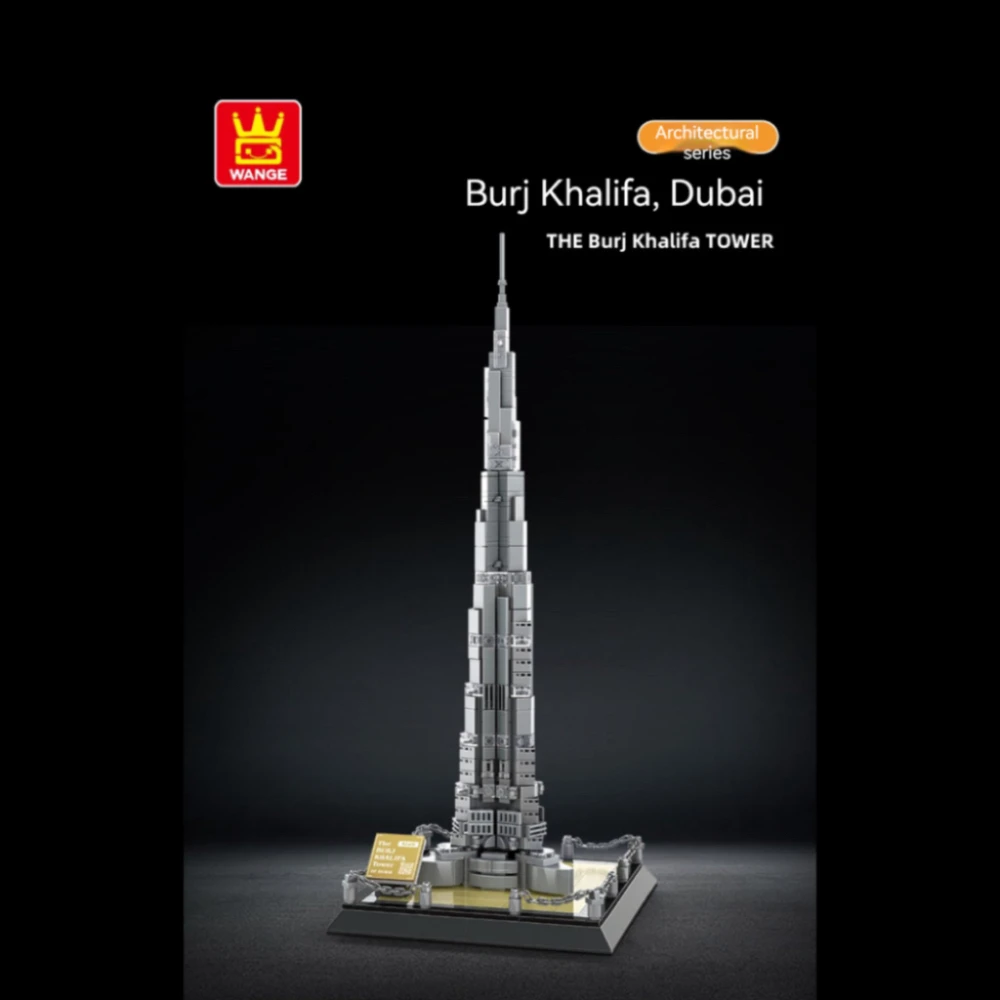 WANGE 4222 Worlds Tallest Architecture the Burj Khalifa Tower of Dubai Small Building Blocks for Toys