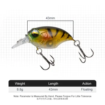 8.8g/43mm Crank Lure with Treble Hooks ABS Material for Bass & Trout Ocean & Freshwater Fishing – Hard Lure – view 3