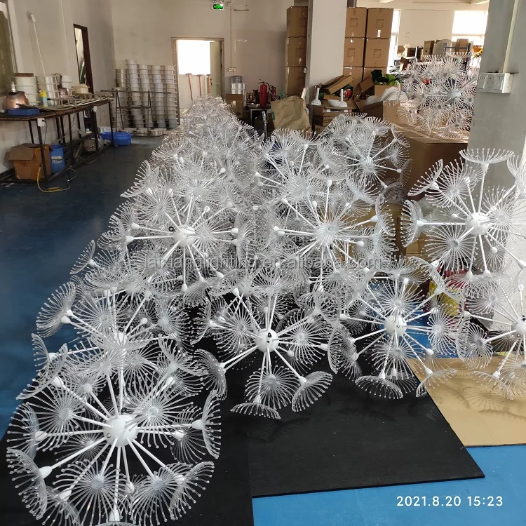 LED Dandelion Lamp  Simulation Large Decorative Led Lighted Optic Fiber Dandelion Flowers Light Landscape Lighting Decoration