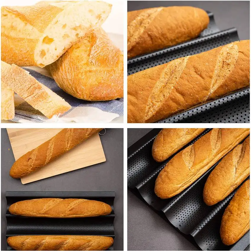 Perforated Aluminum Baguette Tray French Bread Nonstick Baking Pan