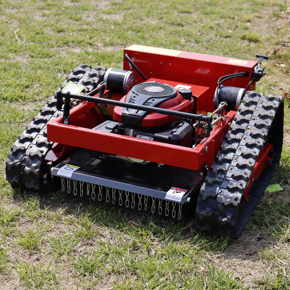 Rubber Crawler Robot Gasoline Self Propelled Garden Remote Control Lawn Mower  HT550