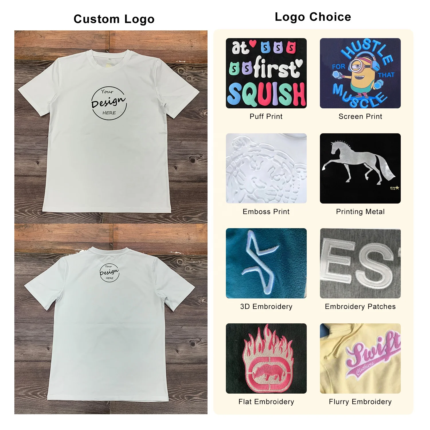 JL210D Streetwear Heavy Weight T-shirt Printing White Cotton Heavyweight Thick T Shirt Men