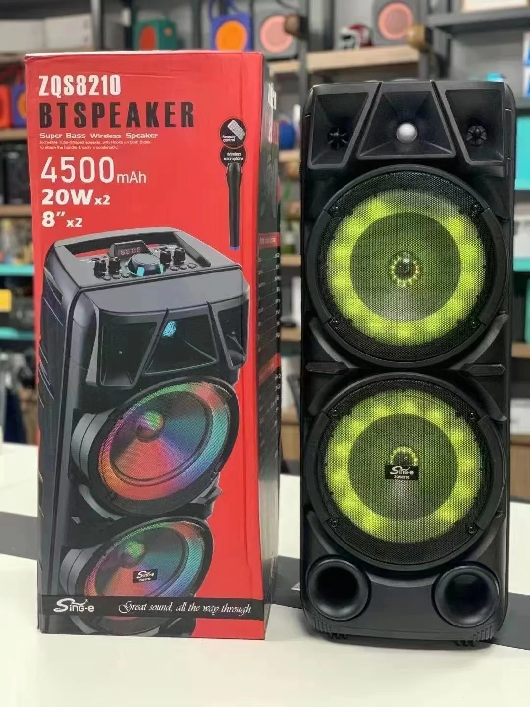 Sing-e Zqs8210 Wireless Dj Speaker Outdoor Flame Led Light ...