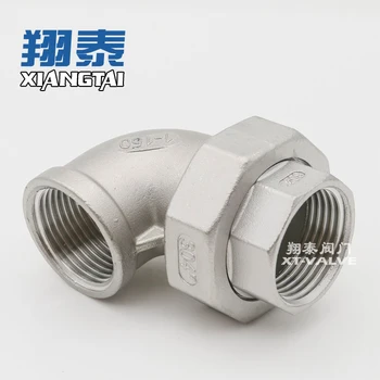 304 Stainless Steel Thread Union with Elbow, 90 degree Elbow Connector
