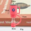 Vaso pequeño rosa de 8mm, embolsado, sin pajita.