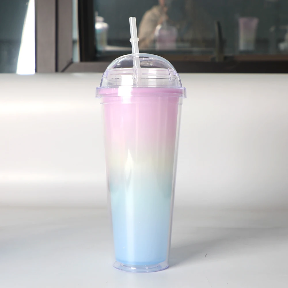 Custom Reusable 20 Oz Rainbow Gradient Tumbler Bulk Iced Coffee Cold ...