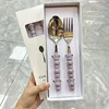 Conjunto 2 piezas perla morada