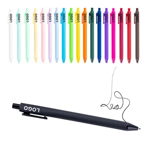 Wholesale Cheap Custom Logo Plastic Ballpoint Pen Promotion Macarons Colorful Rubber Coated Advertising Printing for Office Gift