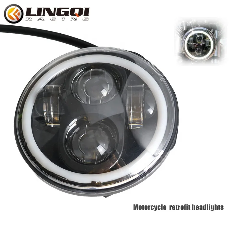 LINGQI Motorcycle Lighting Accessories - 5.5 Inch LED Headlight