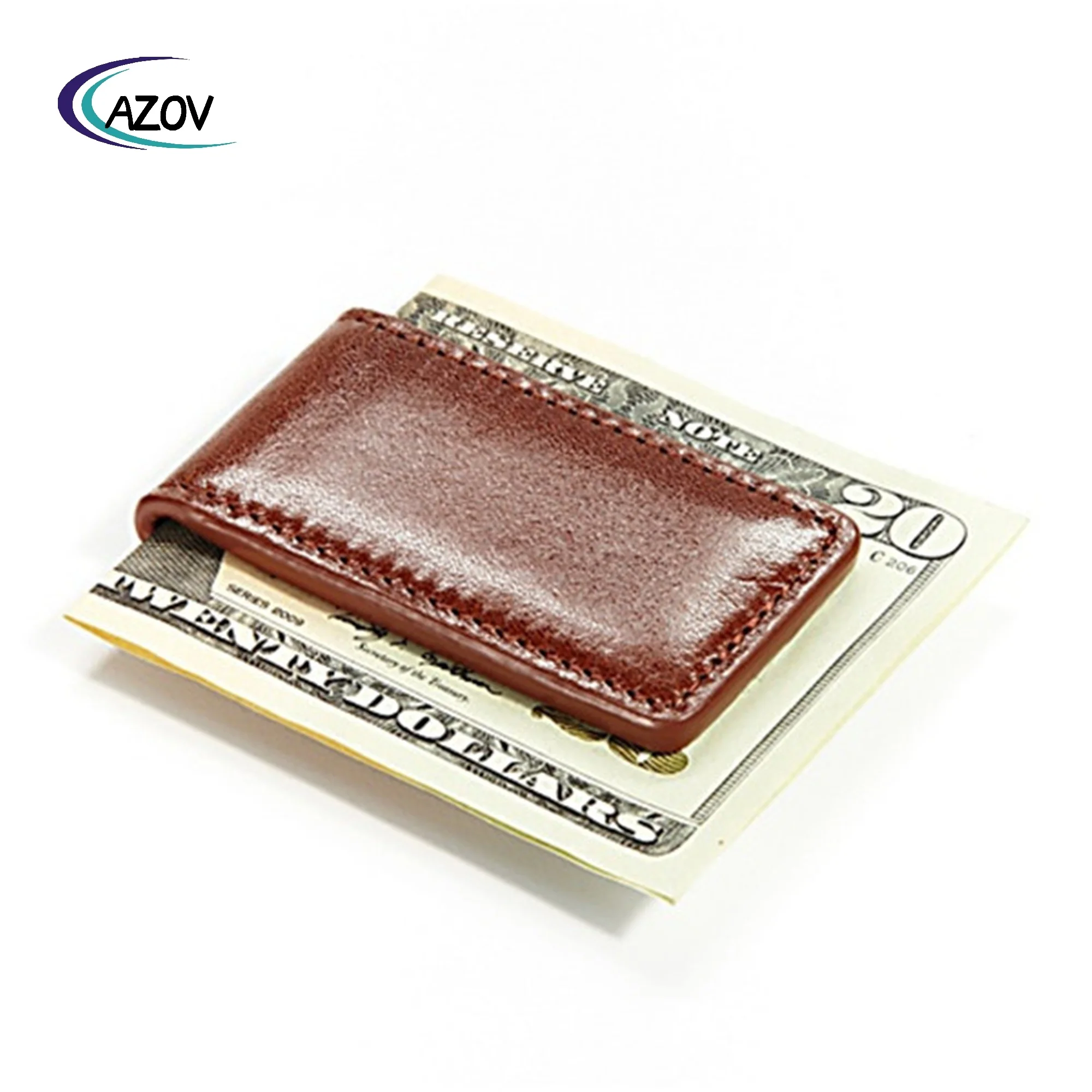 Simple Design Fashion Bulk Leather Magnet Money Clip Wholesale